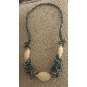 Mother Of Pearl And Blue Shell Choker Necklace